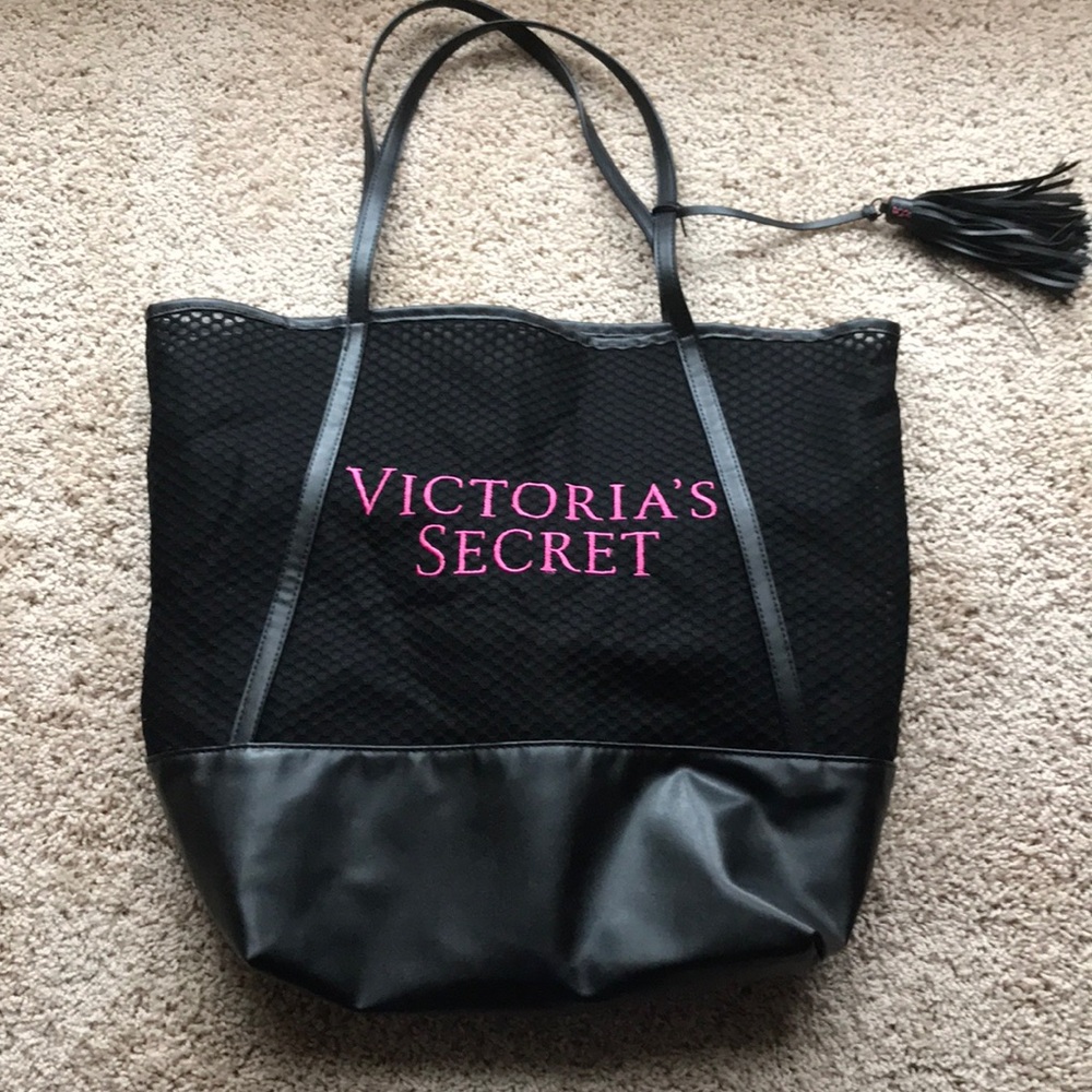 Victorias Secret Black Mesh Tote